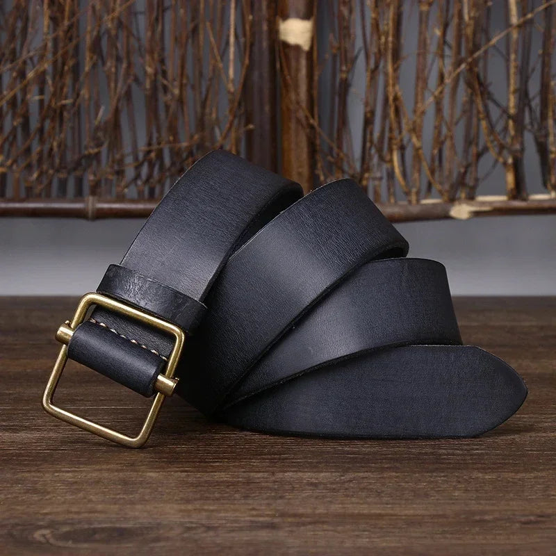 Ceinture cuir homme vintage boucle carrée modèle Edouard