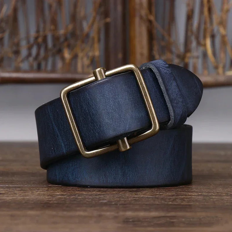 Ceinture cuir homme vintage boucle carrée modèle Edouard