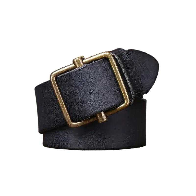 Ceinture cuir homme vintage boucle carrée modèle Edouard