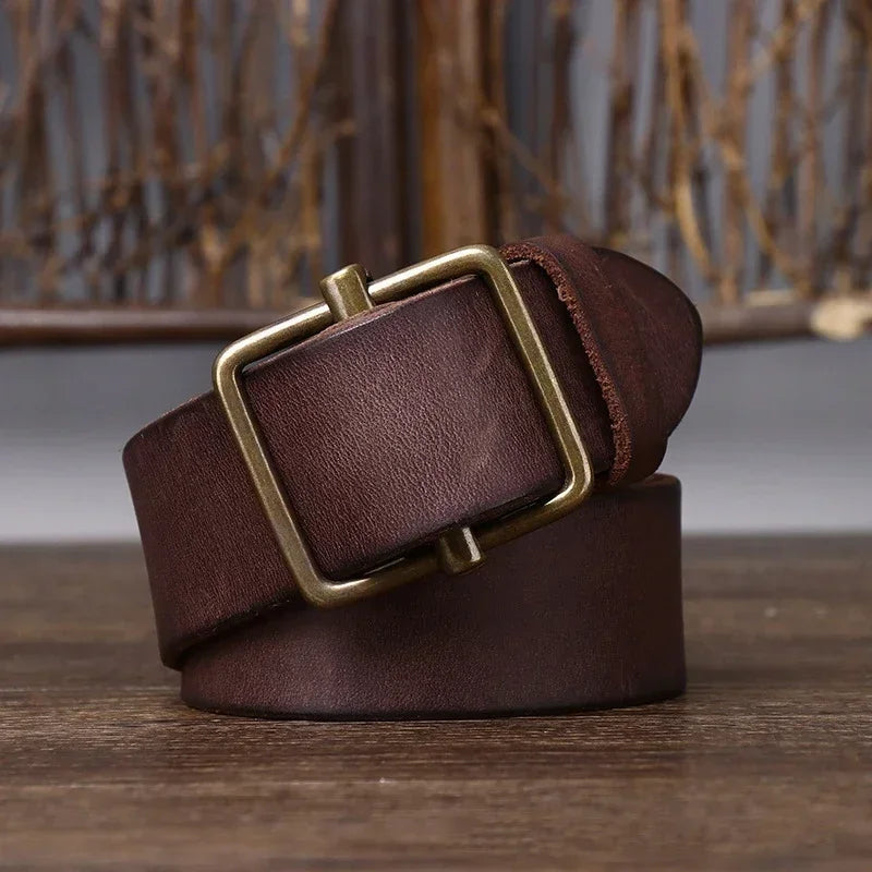 Ceinture cuir homme vintage boucle carrée modèle Edouard