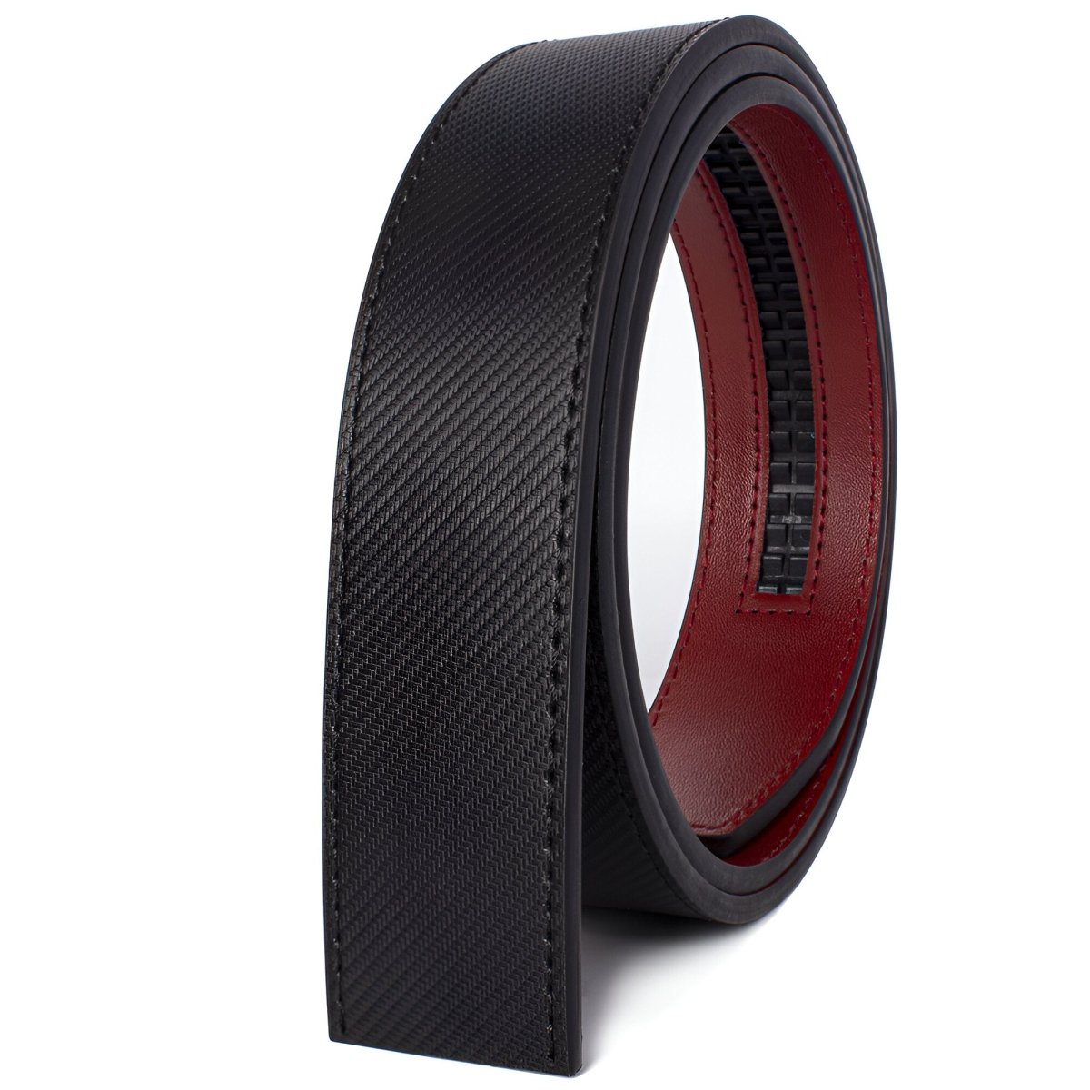 Lanière de ceinture 3.5 cm, en cuir, aspect rayée, pour boucles automatiques, modèle Sébastien - La Boutique de la Ceinture