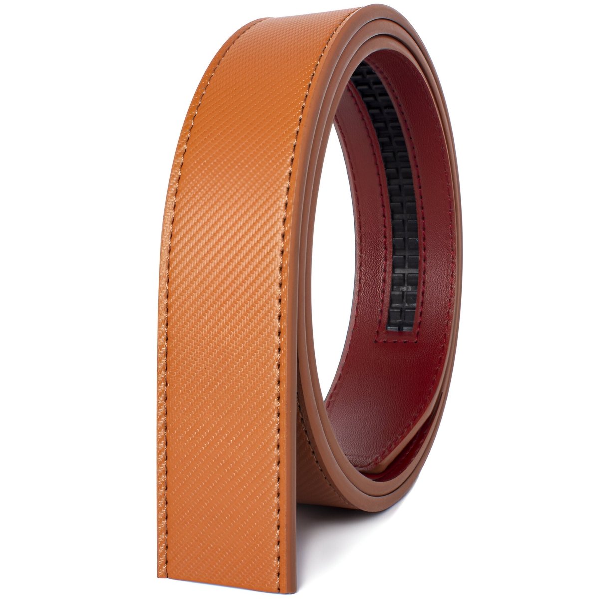 Lanière de ceinture 3.5 cm, en cuir, aspect rayée, pour boucles automatiques, modèle Sébastien - La Boutique de la Ceinture