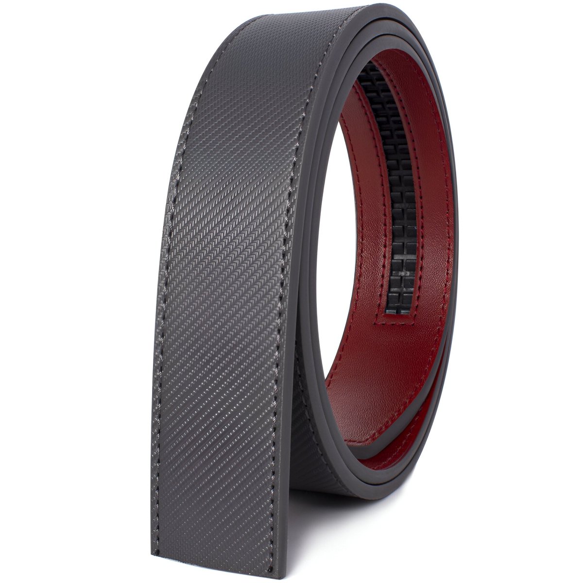 Lanière de ceinture 3.5 cm, en cuir, aspect rayée, pour boucles automatiques, modèle Sébastien - La Boutique de la Ceinture