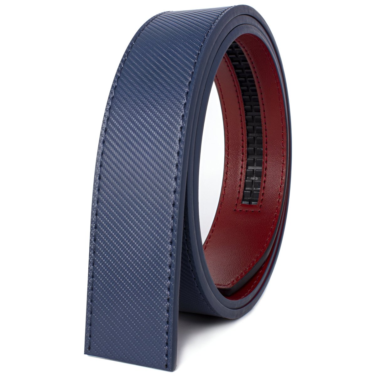 Lanière de ceinture 3.5 cm, en cuir, aspect rayée, pour boucles automatiques, modèle Sébastien - La Boutique de la Ceinture