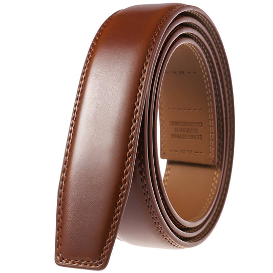 Lanière de ceinture 3.5 cm, en cuir, pour boucles automatiques, modèle Alban - La Boutique de la Ceinture