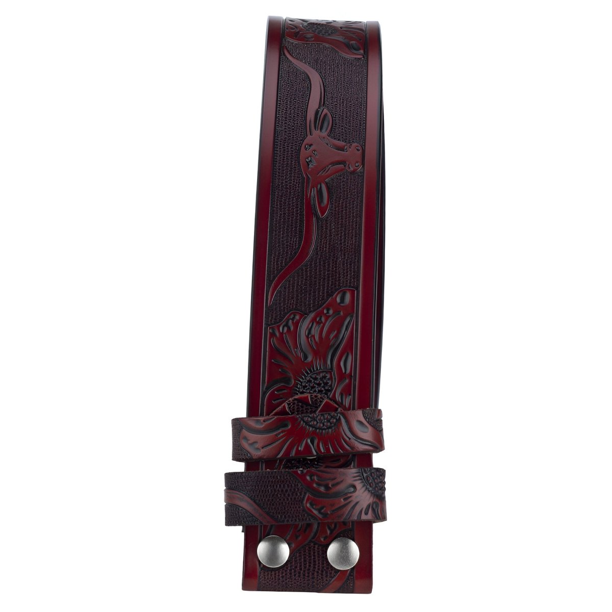 Lanière de ceinture 3.8 cm, en cuir, pour boucles interchangeables, style western, modèle Yakima - La Boutique de la Ceinture