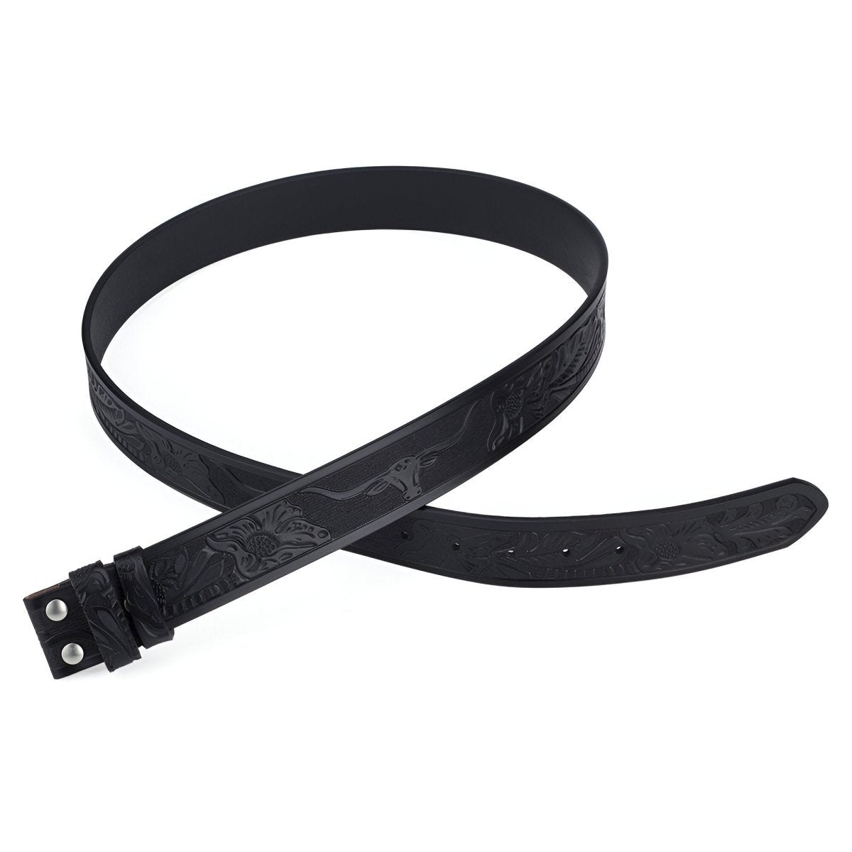 Lanière de ceinture 3.8 cm, en cuir, pour boucles interchangeables, style western, modèle Yakima - La Boutique de la Ceinture