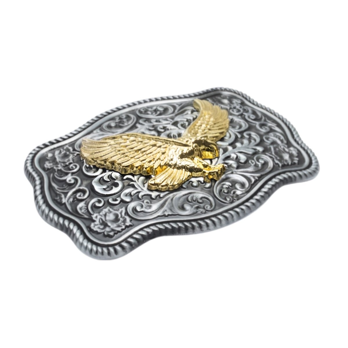 Boucle de ceinture en métal doré formé de deux médaillons ci Boucle de ceinture en métal doré formé de deux médaillons ci
