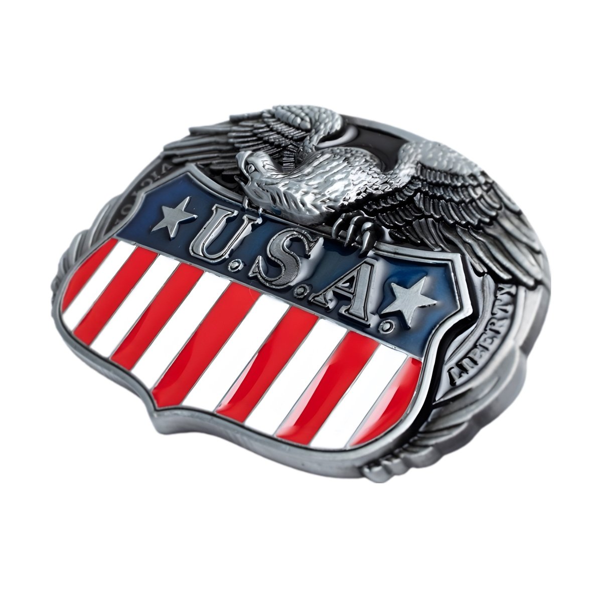 Boucle de ceinture Américaine, aigle et emblème USA, modèle Thompson - La Boutique de la Ceinture