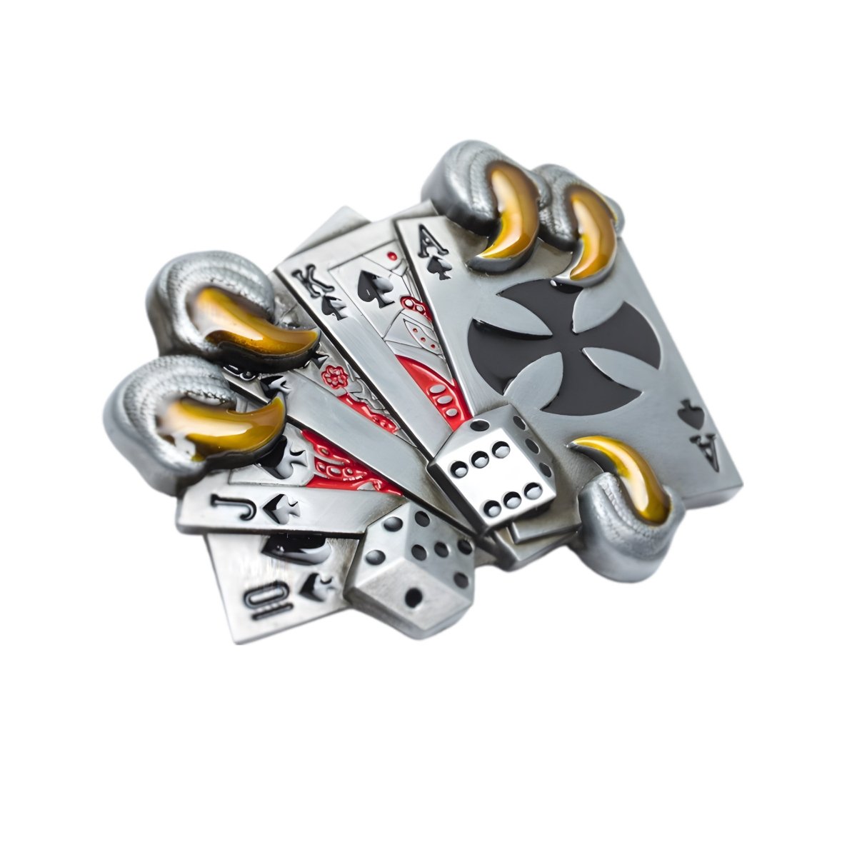 Boucle de ceinture Américaine, jeu de cartes tenu par des pattes d'aigle, modèle Pope - La Boutique de la Ceinture