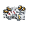 Boucle de ceinture Américaine, jeu de cartes tenu par des pattes d'aigle, modèle Pope - La Boutique de la Ceinture