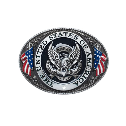 Boucle de ceinture Américaine, "The United States Of America", modèle Harrison - La Boutique de la Ceinture