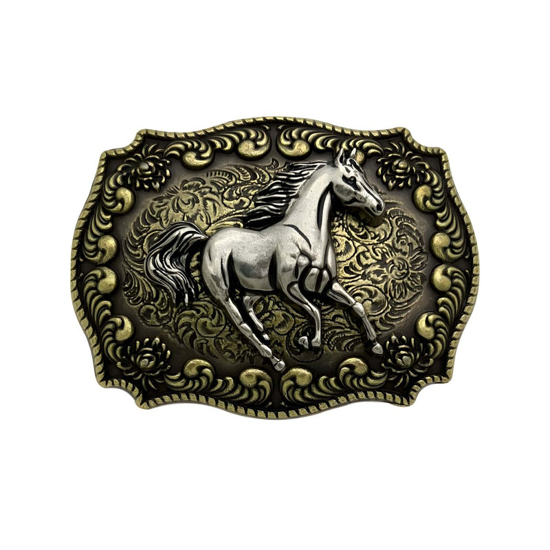 Boucle de ceinture Animal, cheval au galop, modèle Landon