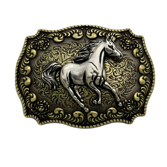 Boucle de ceinture Animal, cheval au galop, modèle Landon - La Boutique de la Ceinture