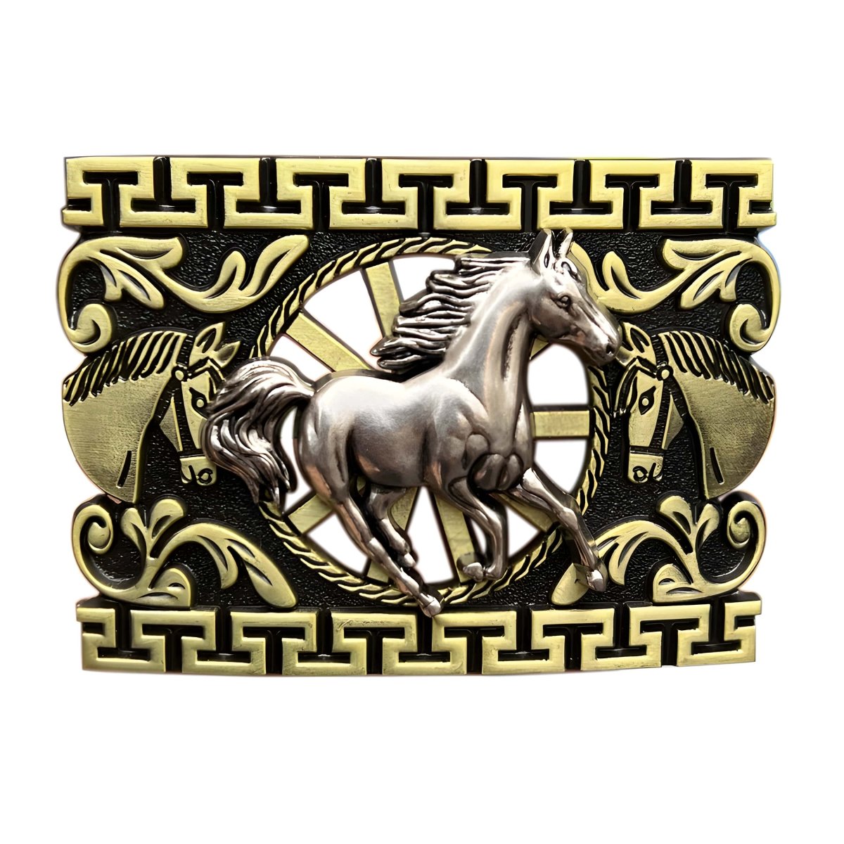 Boucle de ceinture Animal, cheval galopant, modèle Milton - La Boutique de la Ceinture