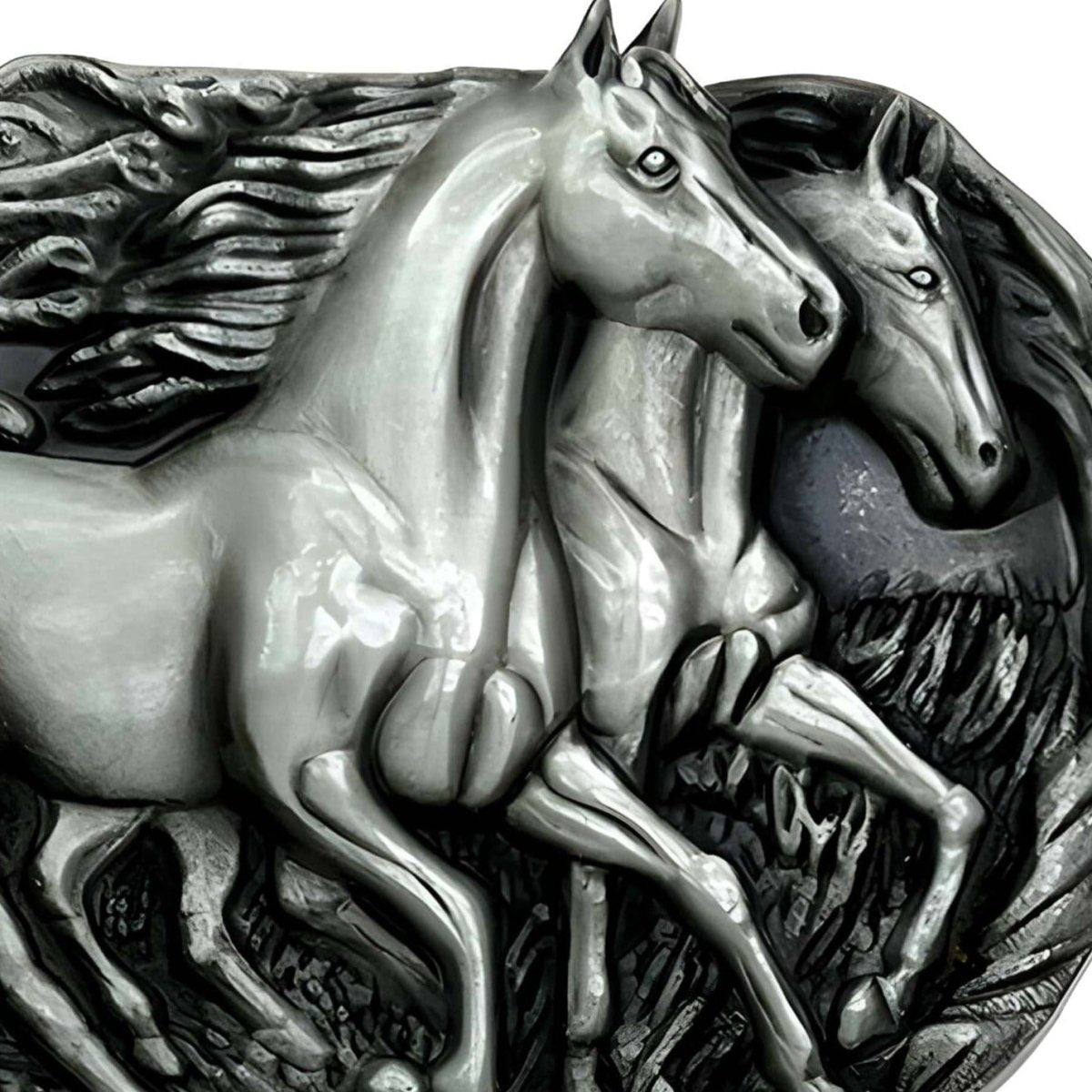 Boucle de ceinture Animal, chevaux au galop, modèle Daniel - La Boutique de la Ceinture
