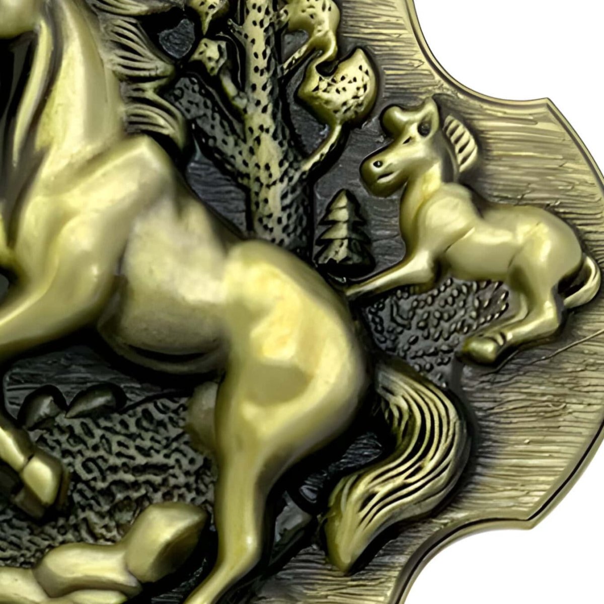 Boucle de ceinture Animal, chevaux, modèle Roy - La Boutique de la Ceinture