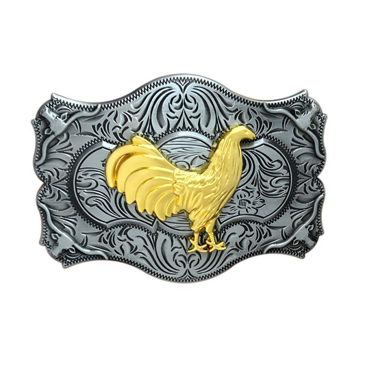 Boucle de ceinture Animal, coq doré, modèle Jim - La Boutique de la Ceinture