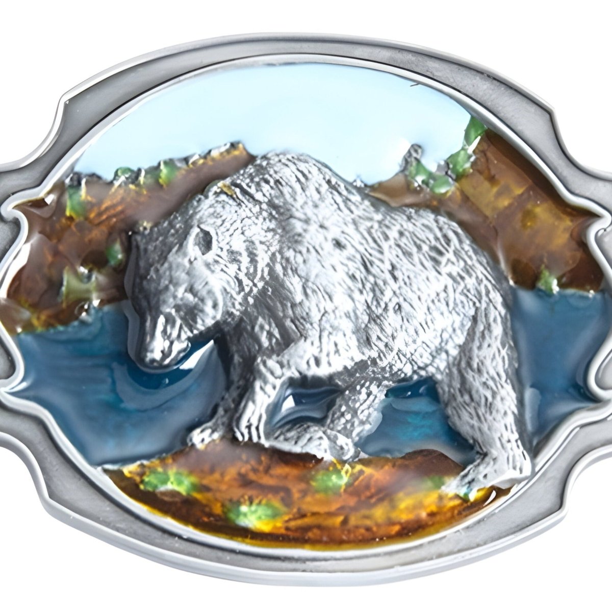 Boucle de ceinture Animal, ours marchant, modèle Alvin - La Boutique de la Ceinture