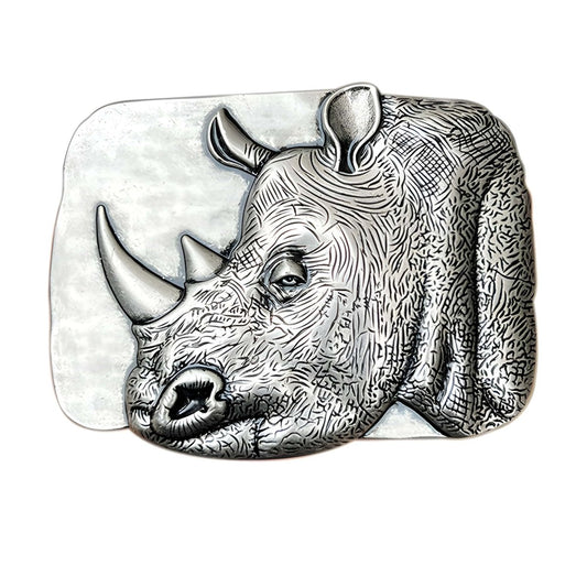 Boucle de ceinture Animal, rhinocéros, modèle Andrew - La Boutique de la Ceinture