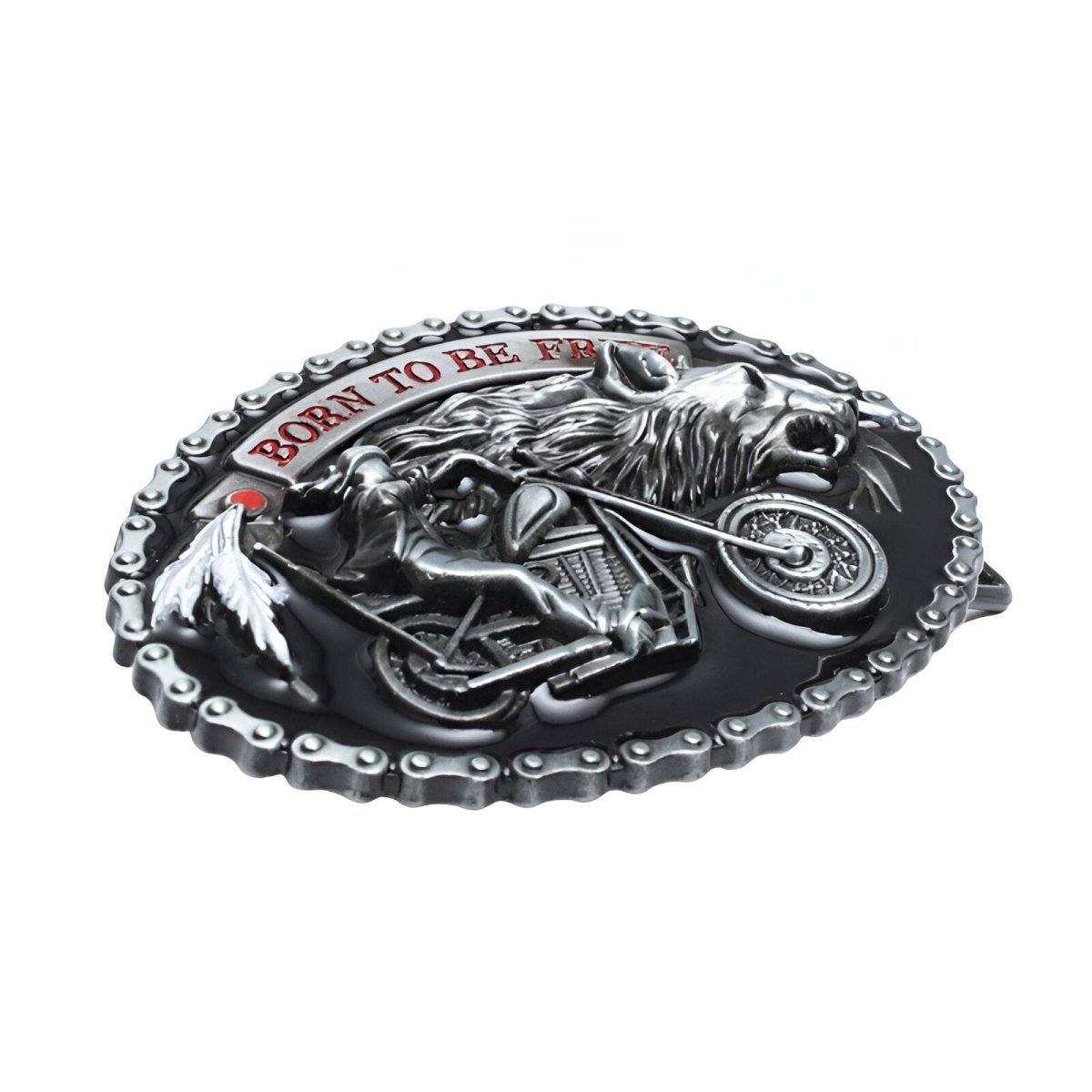 Boucle de ceinture Moto, "Born to be Free" modèle Logan - La Boutique de la Ceinture