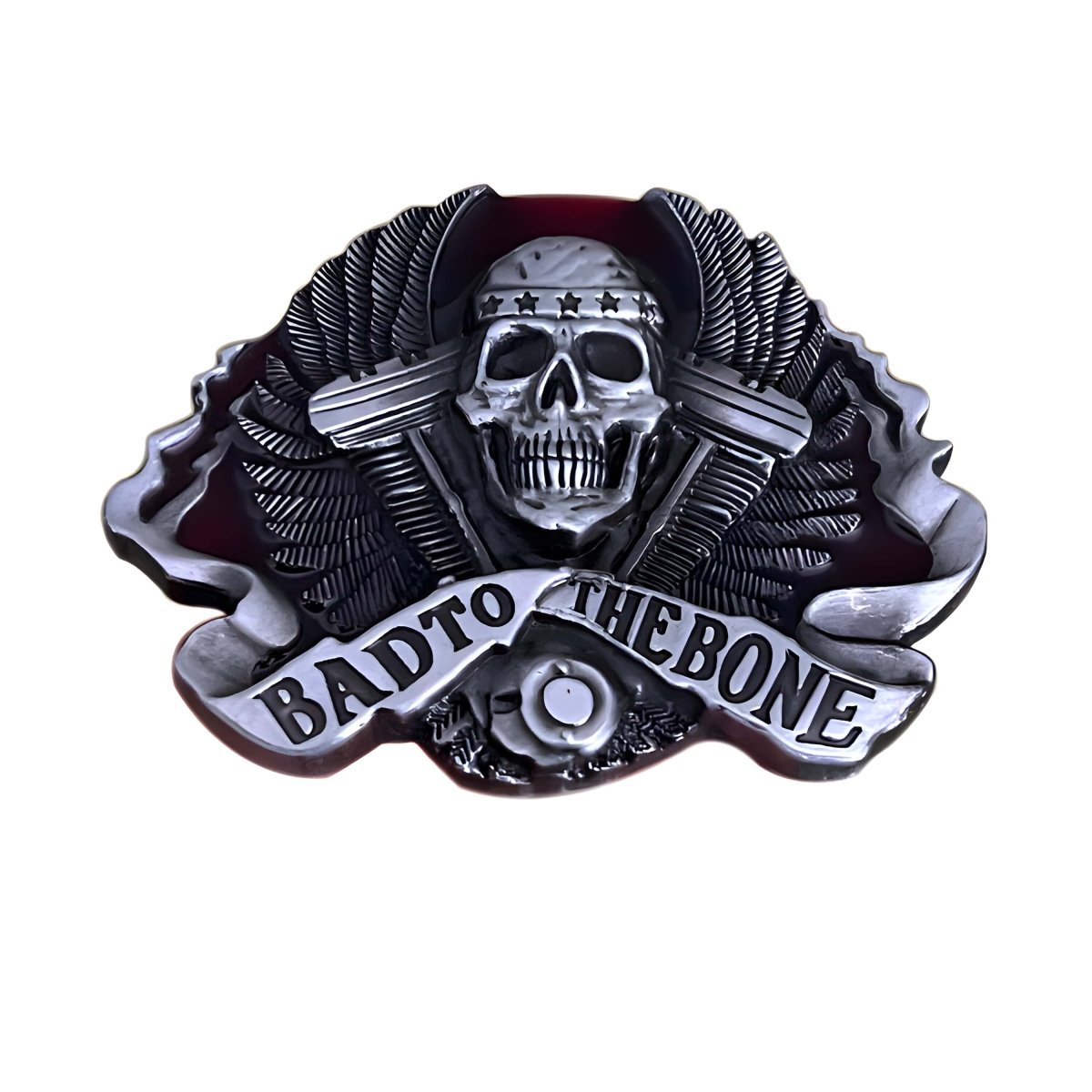 Boucle de ceinture Tête de Mort, "Bad to the bone", modèle Derek - La Boutique de la Ceinture