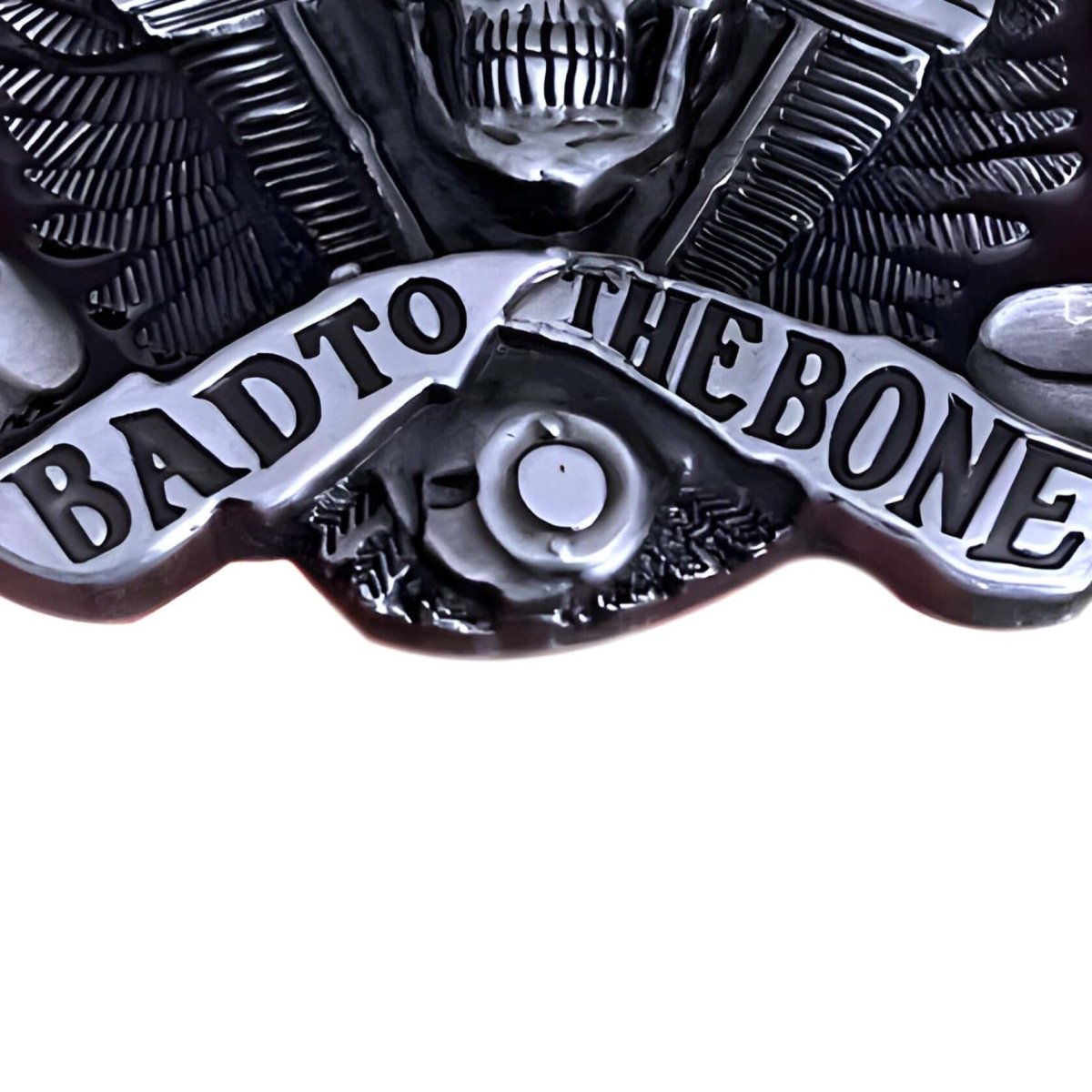 Boucle de ceinture Tête de Mort, "Bad to the bone", modèle Derek - La Boutique de la Ceinture