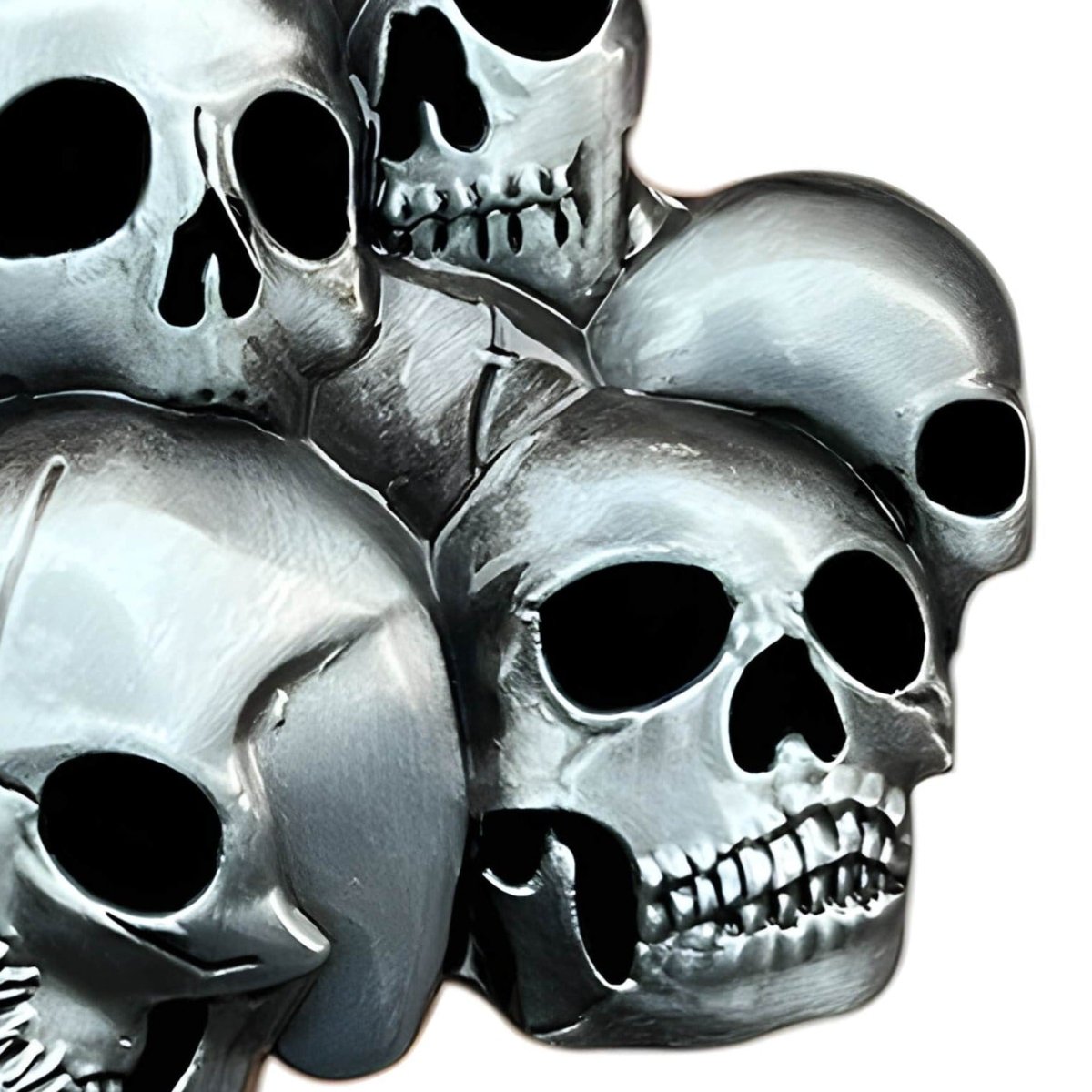 Boucle de ceinture Tête de Mort, tas de crânes, modèle Myles - La Boutique de la Ceinture