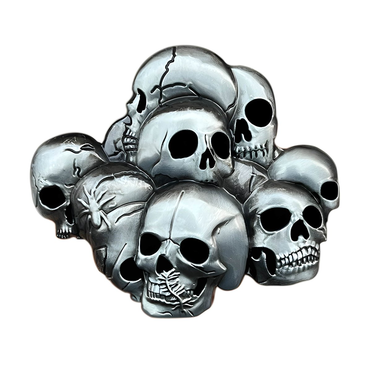 Boucle de ceinture Tête de Mort, tas de crânes, modèle Myles - La Boutique de la Ceinture