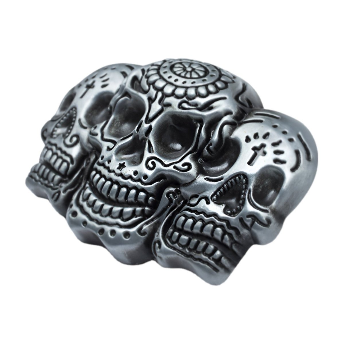 Boucle de ceinture Têtes de Mort mexicaine, modèle Irvin - La Boutique de la Ceinture