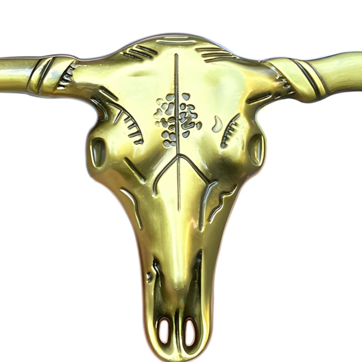 Boucle de ceinture Western, en forme de tête de longhorn, modèle Stanley - La Boutique de la Ceinture