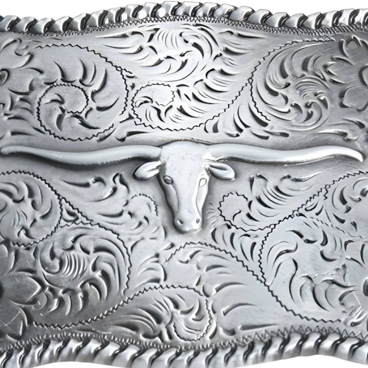 Boucle de ceinture Western, taureau à longues cornes, modèle Mervin - La Boutique de la Ceinture
