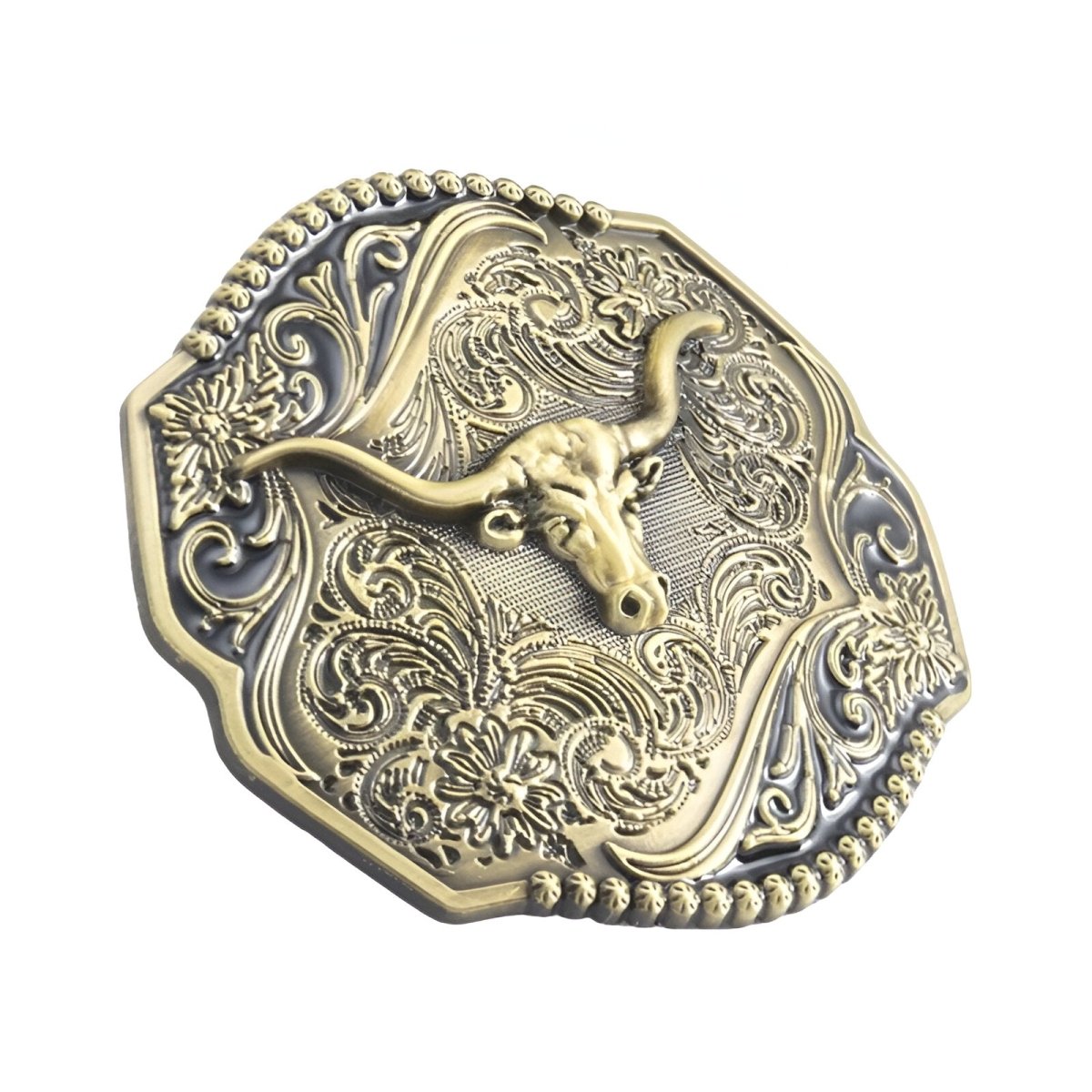 Cowboy Longhorn Boucle de ceinture Western en laiton, Laiton., Taille unique Cowboy Longhorn Boucle de ceinture Western en laiton, Laiton., Taille unique