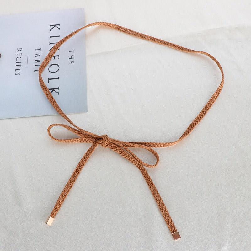 Ceinture Corde De Coton Pour Femme - Longueur 150 Cm, Perles En Bois, Réglable - Pour Robe, Jupe Longue, Style Bohème