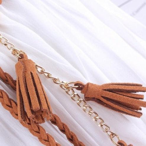 Ceinture doree a nouer sale