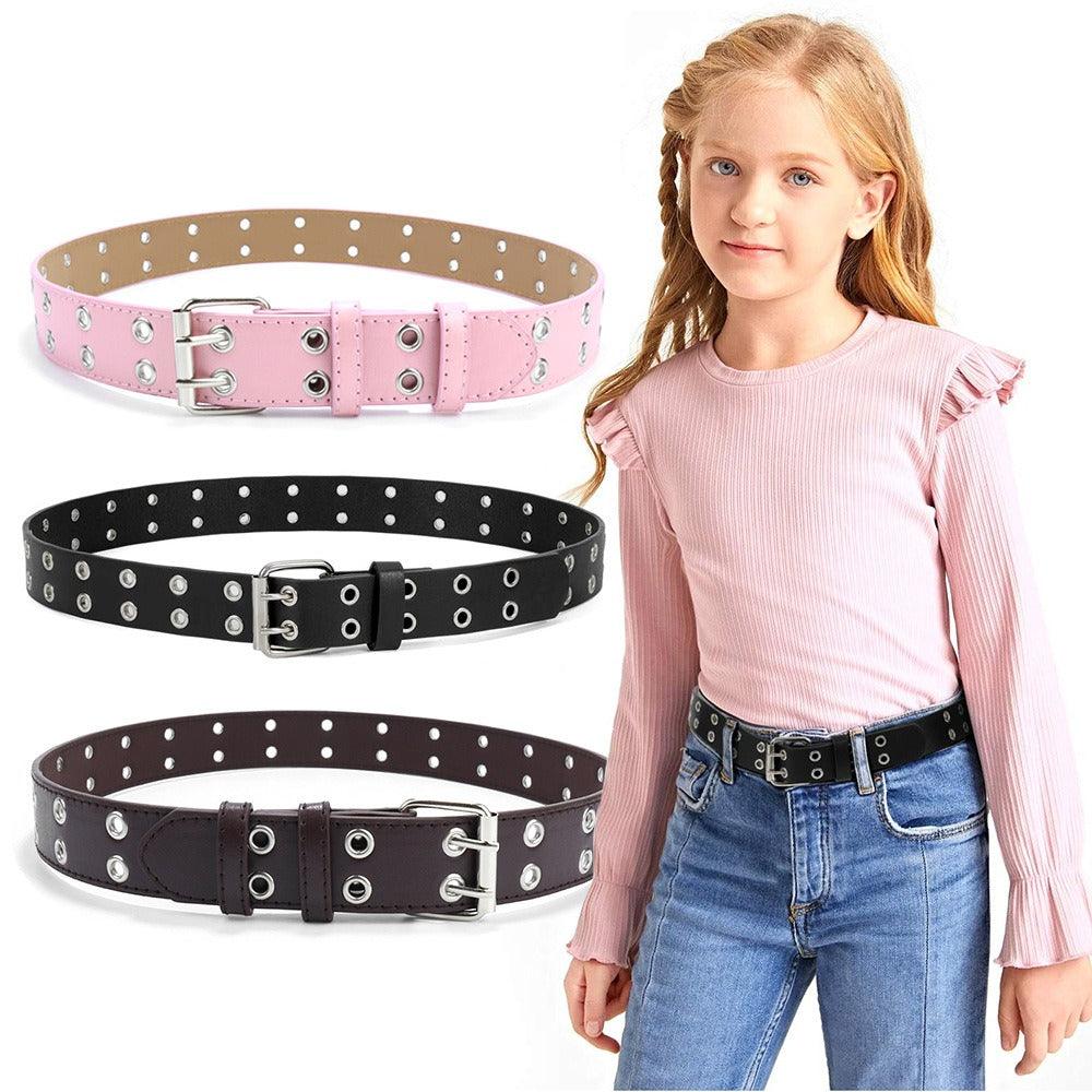 Ceinture ajustable double ardillon pour fille ou garçon, modèle Lucky - La Boutique de la Ceinture