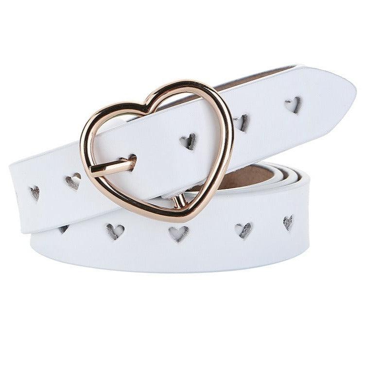 Ceinture avec boucle en coeur en cuir ajour e pour femme mod le