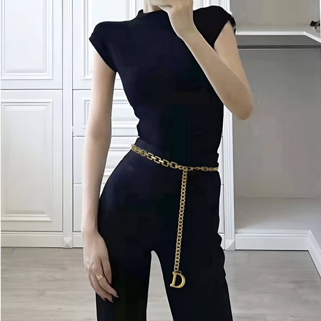Ceinture Chaîne Baroque Vintage Des Années 80/90 - Couleur Doré - Taille Unique - Matière Métal - Fabriqué En France