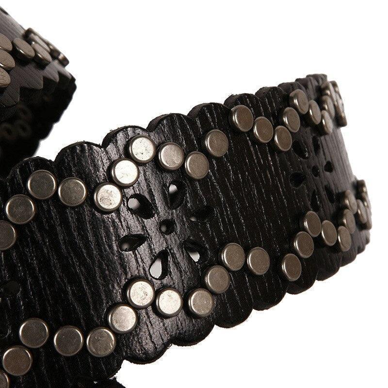 1 Ceinture Cloutée + 1 Paire De S Cloutés Noir - Style Punk Gothique Pour Homme Et Femme
