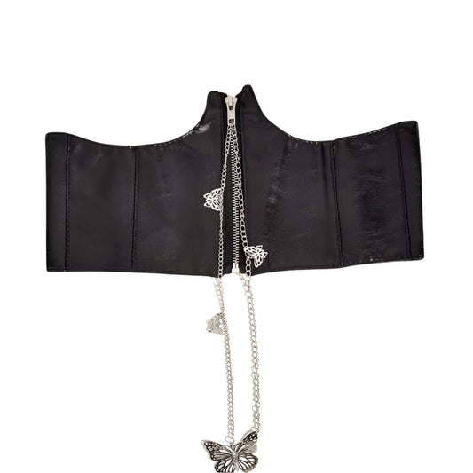Ceinture corset à fermeture éclair avec chaînes papillons, modèle Hayes - La Boutique de la Ceinture