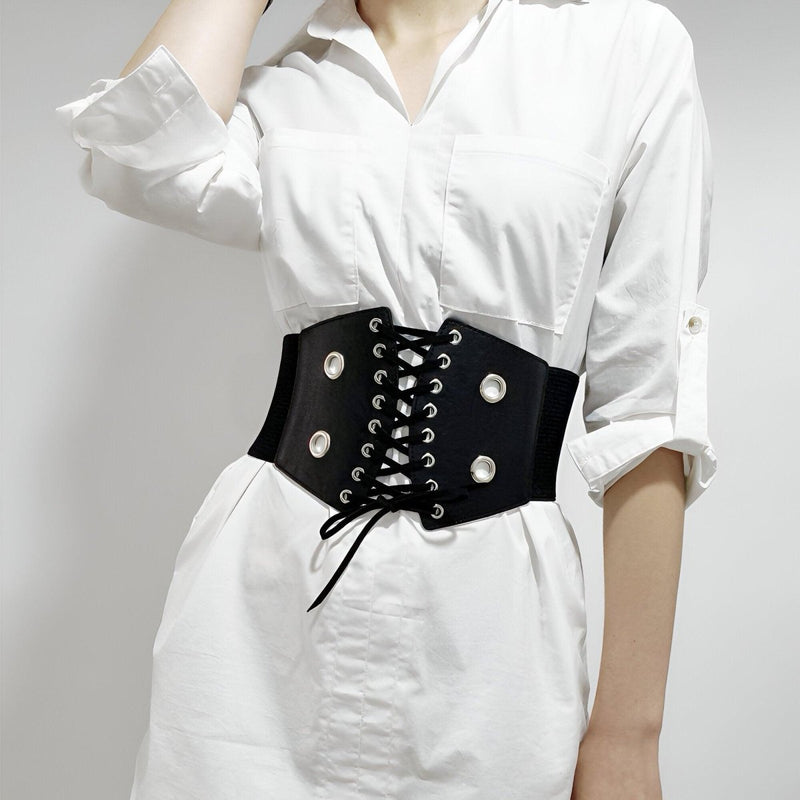 Ceinture corset à lacets avec œillets, modèle Millie