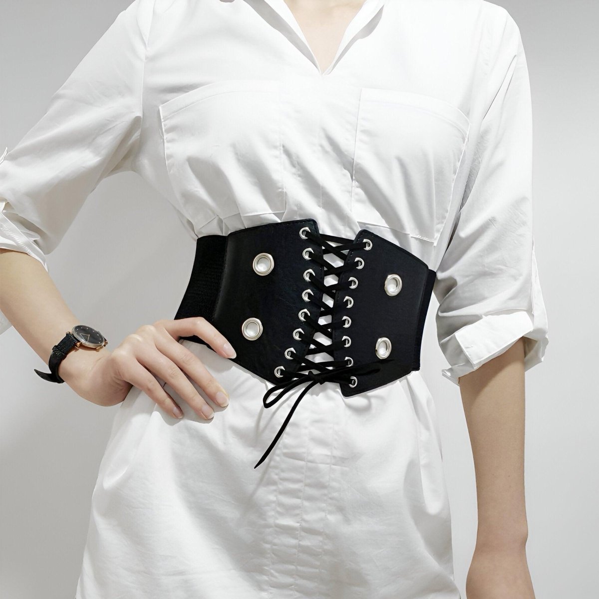 Ceinture corset à lacets avec œillets, modèle Millie - La Boutique de la Ceinture