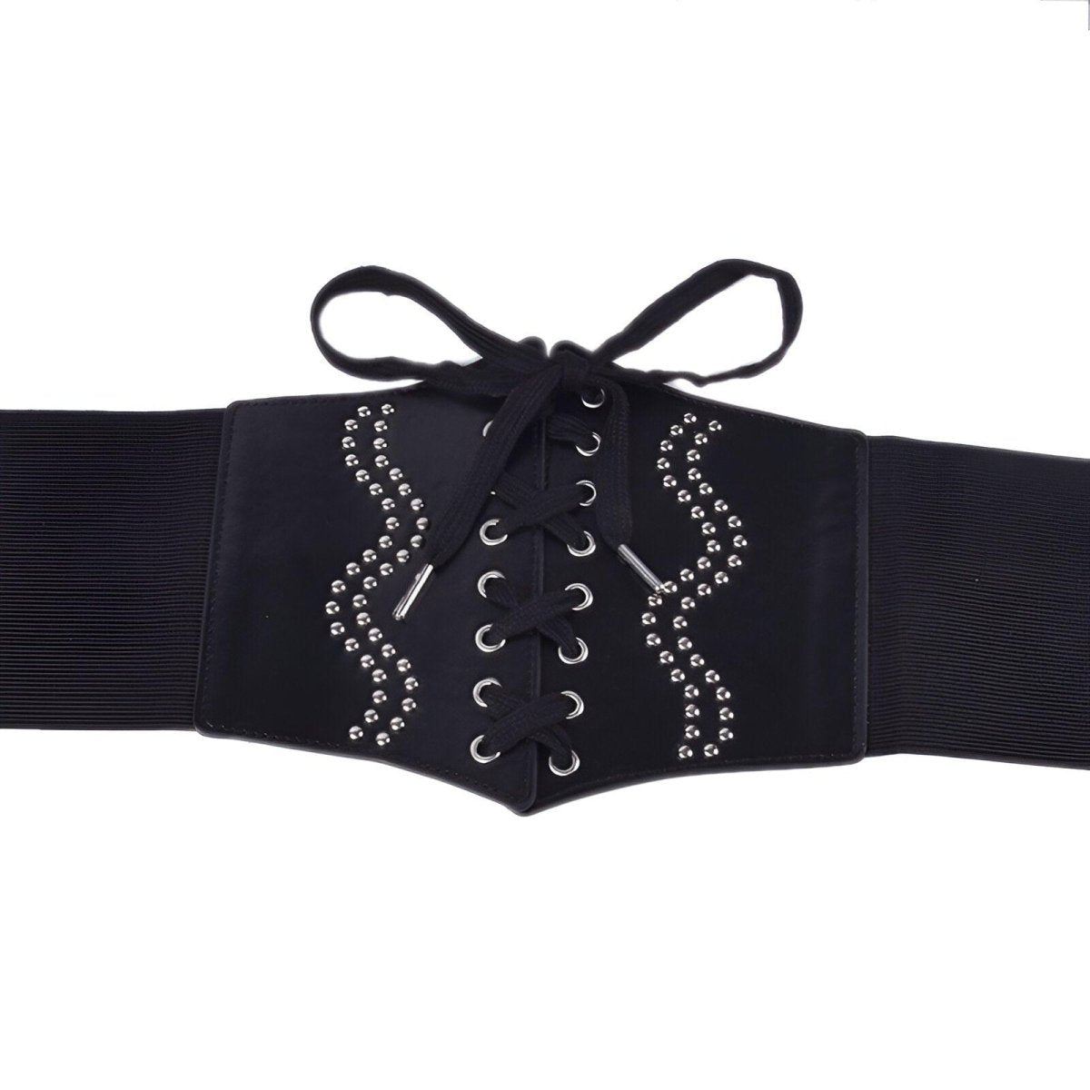 Ceinture corset à lacets avec perles, modèle Amy - La Boutique de la Ceinture