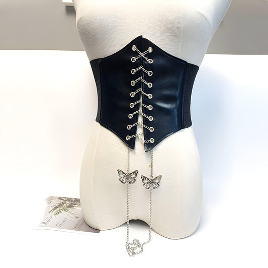 Ceinture corset avec chaîne papillons, modèle Molly - La Boutique de la Ceinture