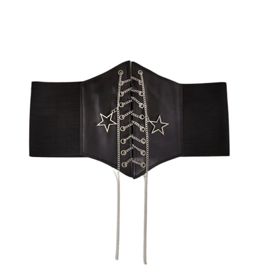 Ceinture corset avec chaînes étoiles, modèle Glenn - La Boutique de la Ceinture