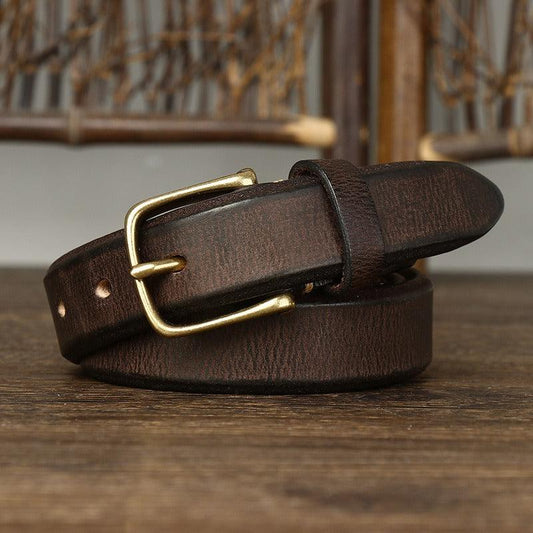 Ceinture cuir à boucle dorée, femme ou homme, modèle Meena - La Boutique de la Ceinture