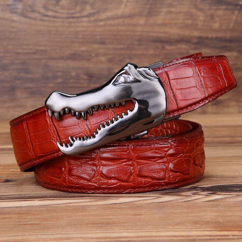 Ceinture cuir boucle crocodile pour homme, modèle Yerik - La Boutique de la Ceinture
