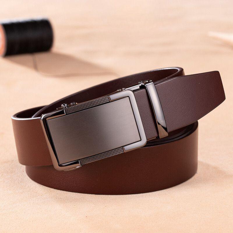 Ceinture de costume en cuir, boucle automatique, pour Homme,