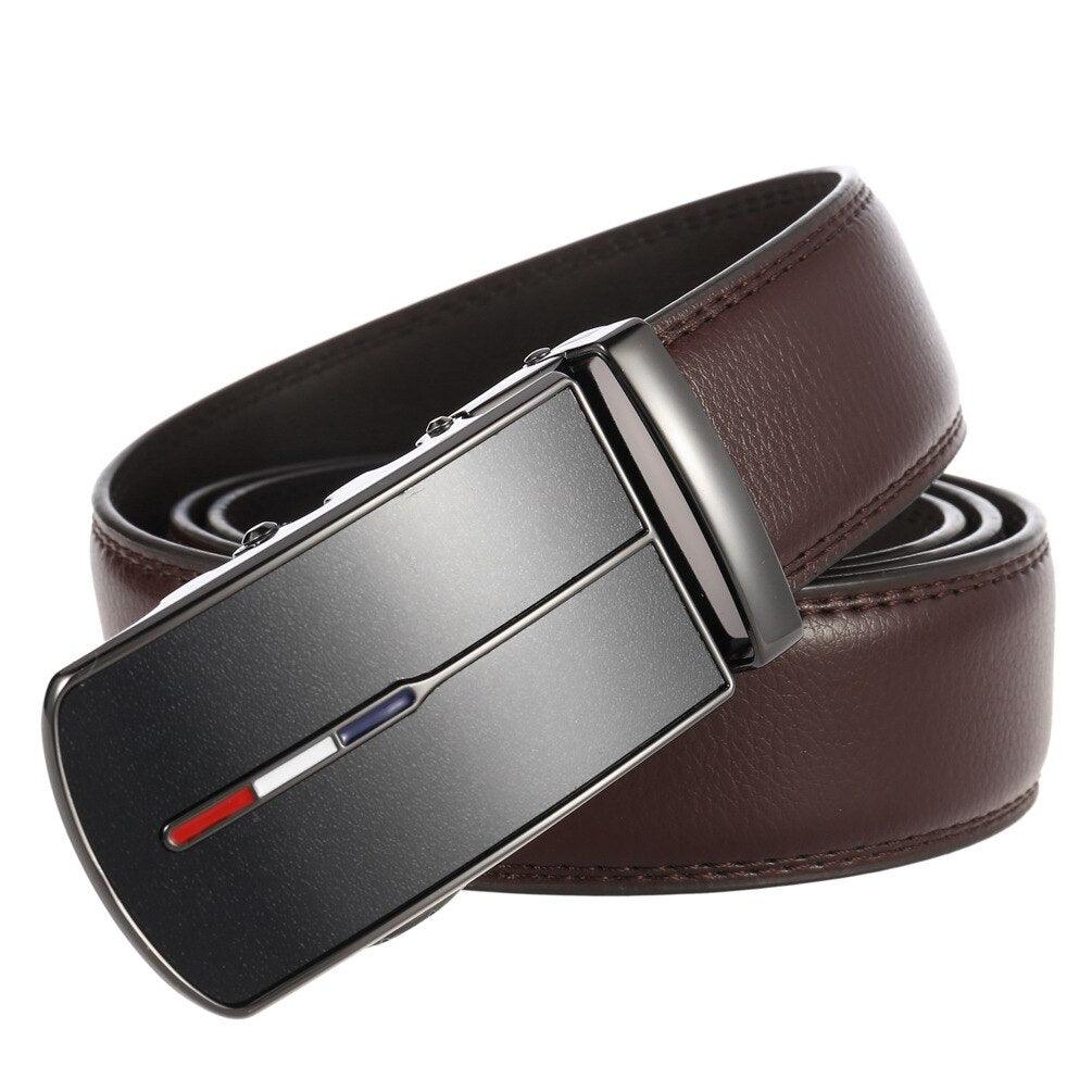 Ceinture Homme En Cuir De Buffle Véritable - Largeur 40 Mm, épaisseur 3.8 Mm, Ajustable, Noir/marron