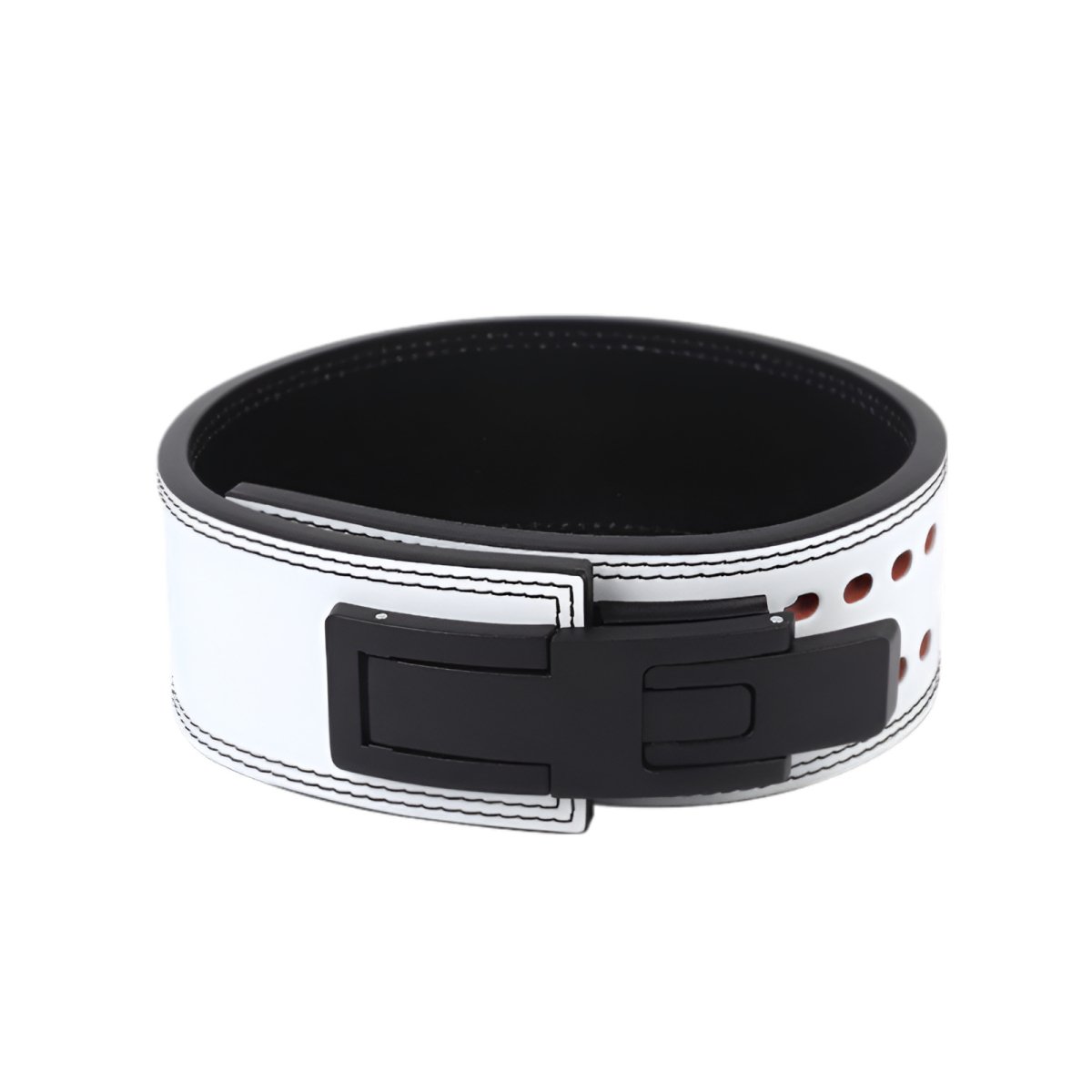 Ceinture Unisexe En Cuir De Vachette à Bouton-Pression - Noir - 4 Cm - MGM Risorsa